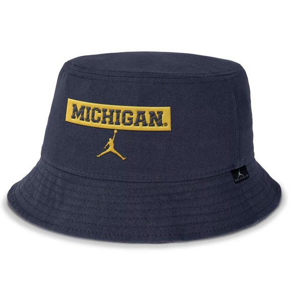 Jordan Michigan Wolverines Bucket Hat M Blue Yellow Jumpman College NCAA NEW NWT - Picture 1 of 8